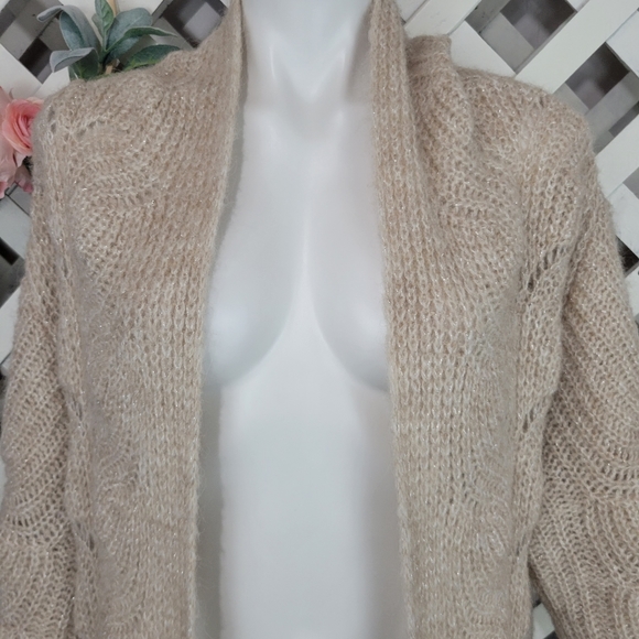 Emme Marella Alpaca Blend Knit Cozy Long Open Cardigan Size Small - Picture 2 of 10
